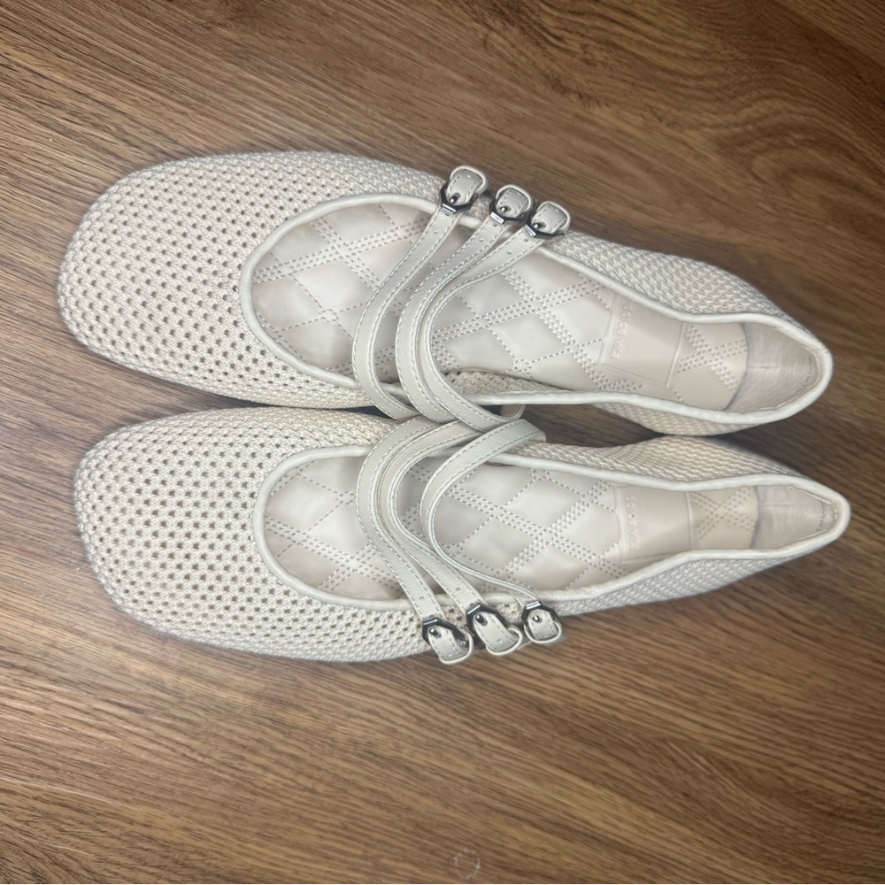 Dolce vita woven Mary Jane cream flats